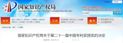 重磅通知！第二十一屆中國(guó)專利獎(jiǎng)結(jié)果出爐